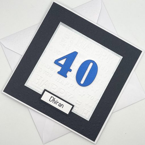 Age 40 birthday card above
