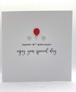 BTH006 happy 6th birthday card front