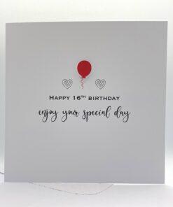 BTH012 happy 16th birthday card front