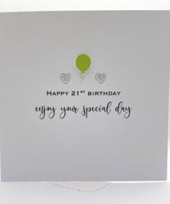 BTH014 happy 21st birthday card front