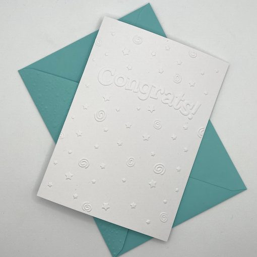 EMB056 Congrats embossed cards above