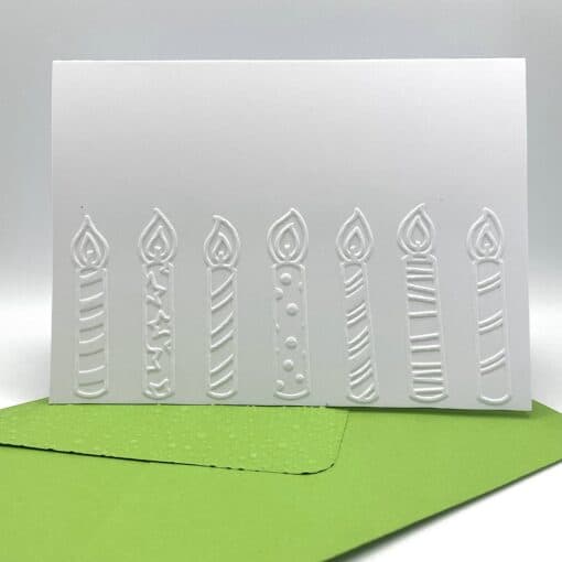 EMB059 happy birthday candles embossed cards front scaled