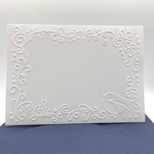 EMB085 Bird Frame embossed cards front