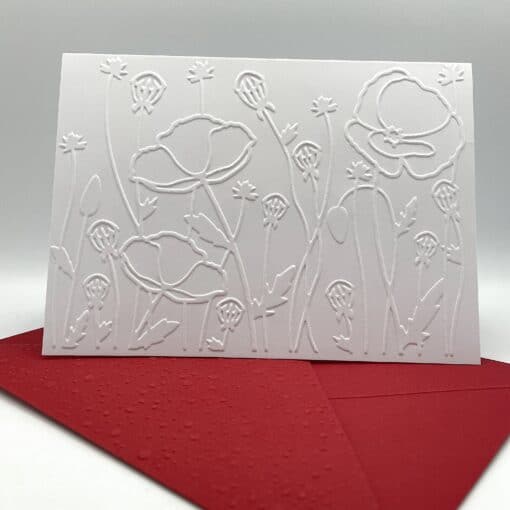 EMB087 Poppy embossed cards front scaled