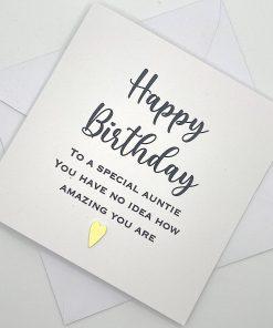 SS052 How amazing you are auntie birthday card above