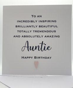 SS053 Absolutely amazing auntie birthday card front