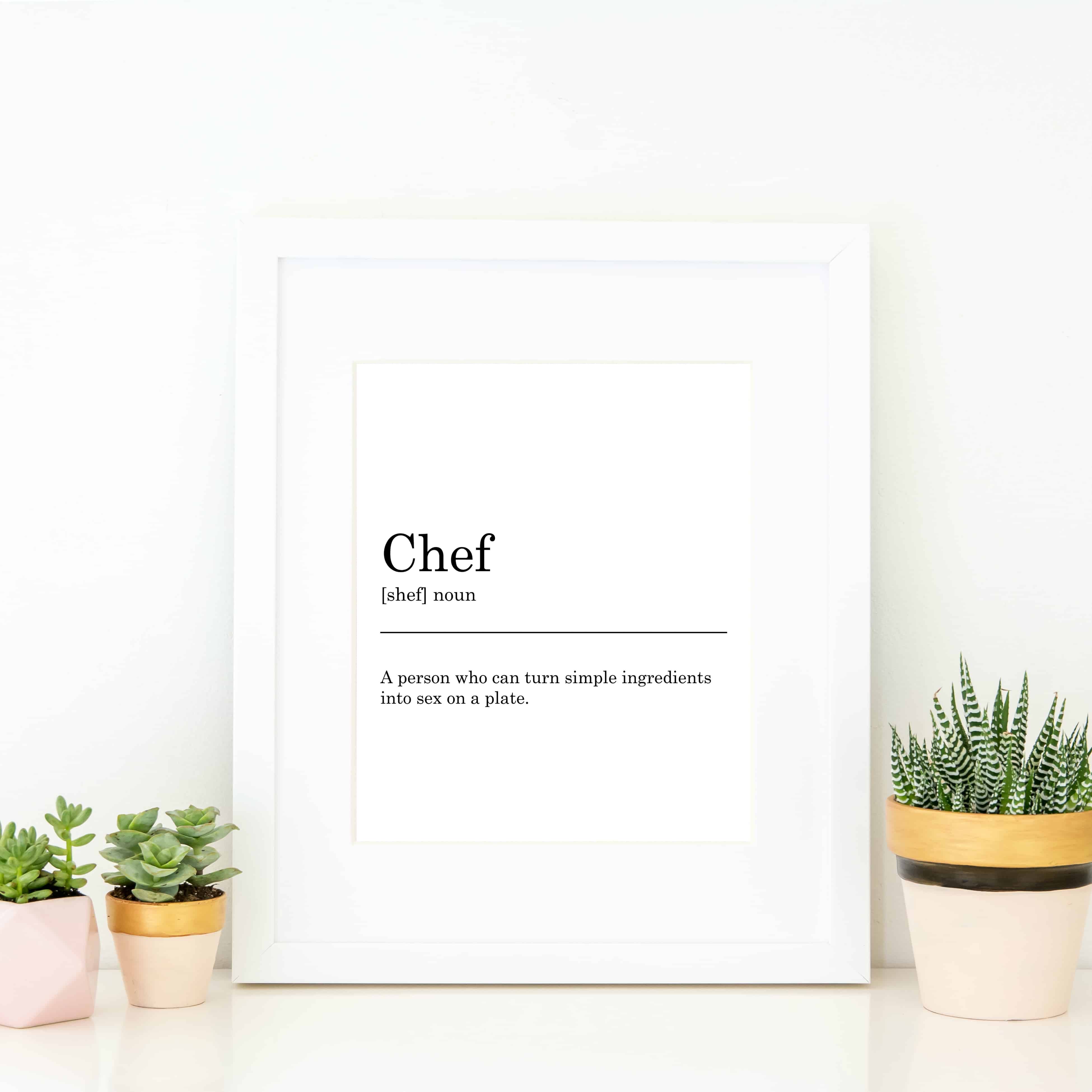 Chef Definition Printable Wall Art For You To Print At Home And Frame 