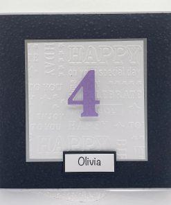 Age 4 birthday card front