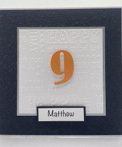 Age 9 birthday card front