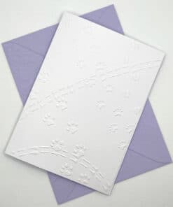 EMB068 Animal tracks embossed cards above scaled