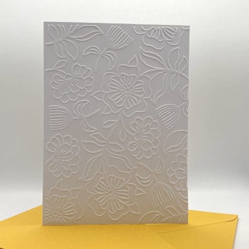 EMB100 Whimsical Flowers embossed cards front
