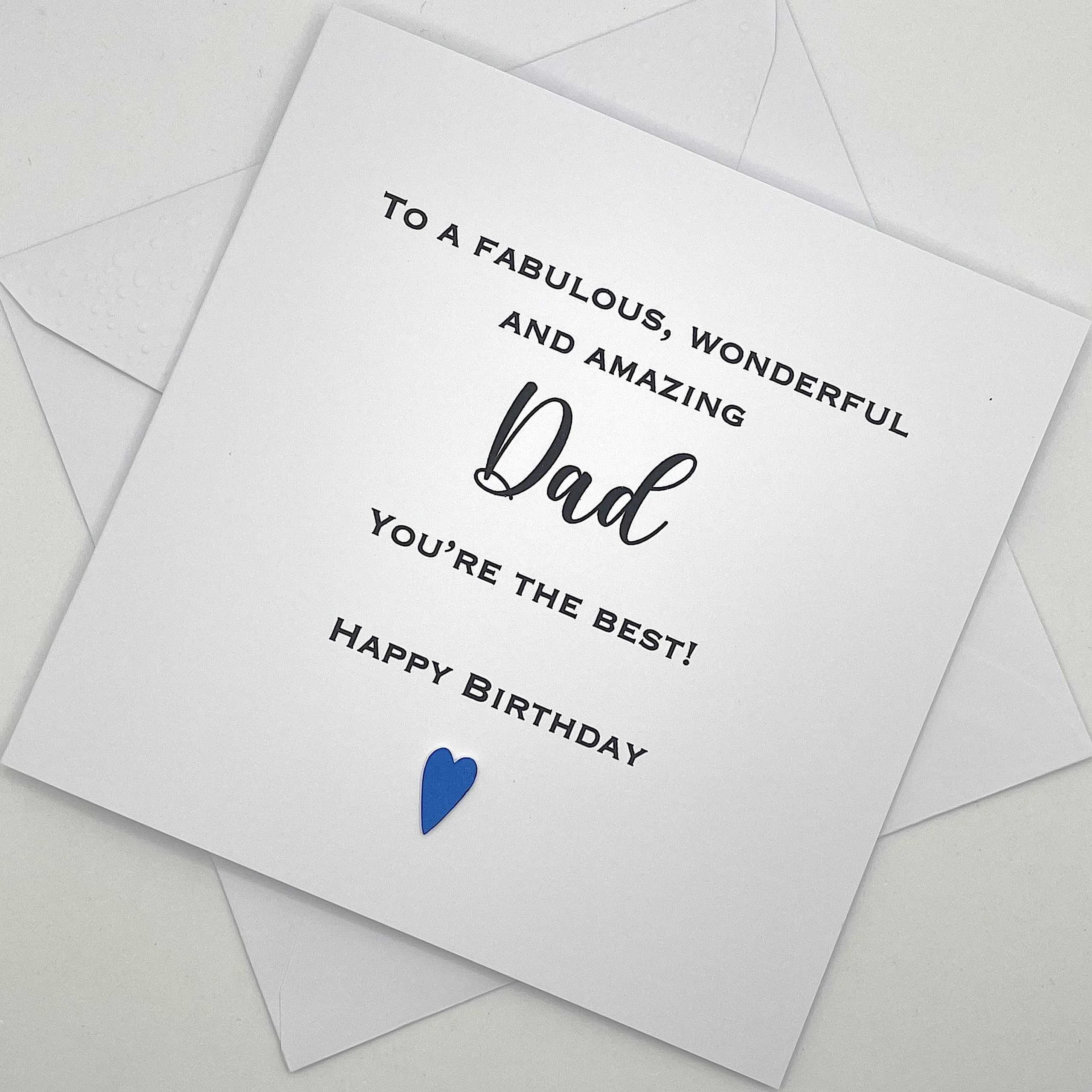 Dad Birthday Card. Fabulous, Wonderful and Amazing Dad by Looks Inviting