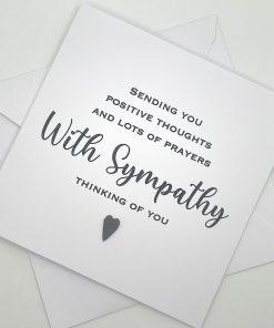 SSC125 Sympathy Card positive thoughts and prayers above