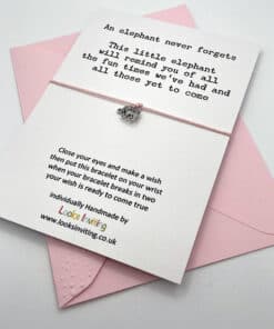 WB016 Elehant never forgets wish bracelet angled scaled